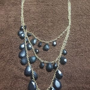 Black with gold bead necklace